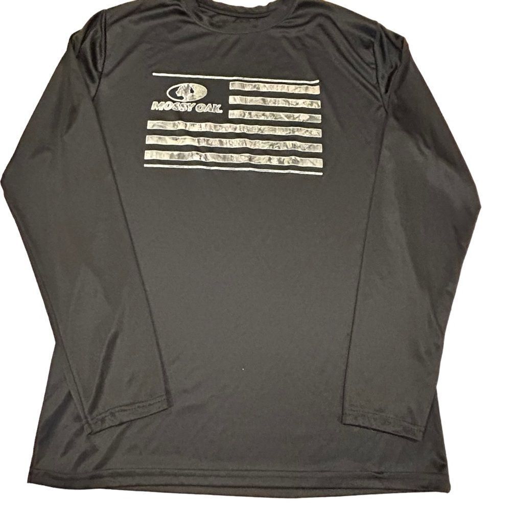 Mossy‎ Oak Gray Polyester Long Sleeve T-shirt L